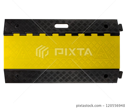 Black and Yellow Ramp with Safety Icons Black and Yellow Ramp with Safety Icons 120556948