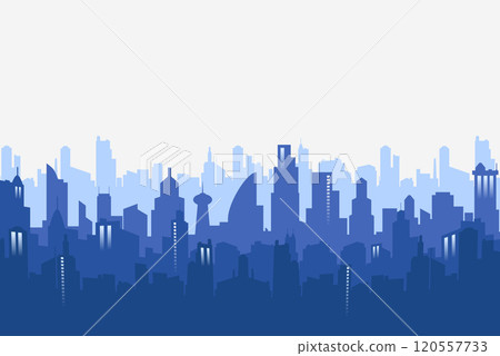 Modern cityscape silhouette background. Vector illustration banner template Modern cityscape silhouette background. Vector illustration banner template 120557733