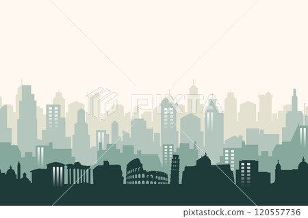 Rome Italy skyline. Trendy cityscape silhouette Rome Italy skyline. Trendy cityscape silhouette 120557736