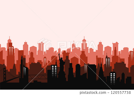 New York United States skyline. Trendy cityscape silhouette 120557738