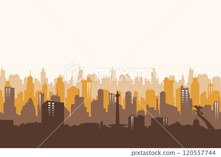 Jakarta Indonesia skyline. Trendy cityscape silhouette 120557744