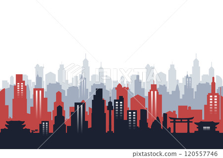 Seoul Korea skyline. Trendy cityscape silhouette Seoul Korea skyline. Trendy cityscape silhouette 120557746