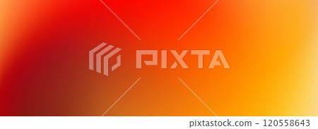 Warm red yellow and brown gradient background. Autumn color blurred wallpaper. Fall smooth gradation backdrop for banner, poster, leaflet, brochure, booklet. Vector abstract fiery template overlay 120558643