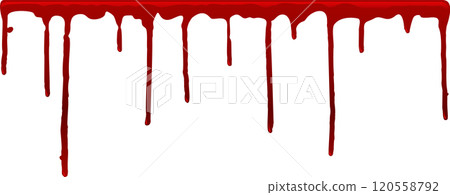 Blood dripping down a white wall, creating a chilling visual suitable for horror, crime, or halloween projects, evoking a sense of fear, danger, and the macabre 120558792