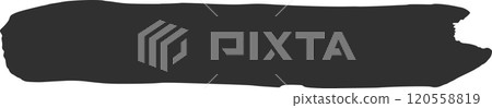 Abstract black paintbrush stroke forming a wide horizontal banner with uneven edges, creating a bold visual element against a clean white backdrop Abstract black paintbrush stroke forming a wide horizontal banner with uneven edges, creating a bold visual element against a clean white backdrop 120558819