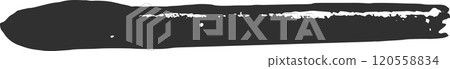 Wide black paint brush stroke with white highlights isolated on white background, creating a textured and artistic banner design element Wide black paint brush stroke with white highlights isolated on white background, creating a textured and artistic banner design element 120558834