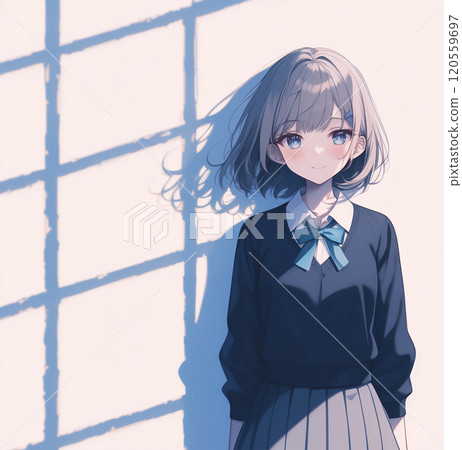 High school girl illustration 120559697