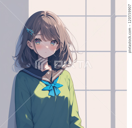 High school girl illustration High school girl illustration 120559907