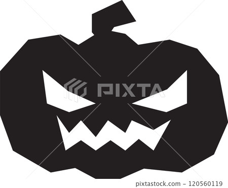 Spooky black jack o lantern with glowing eyes and mouth for halloween, adding a festive touch to the season. Perfect for parties and events, creating a wicked vibe 120560119