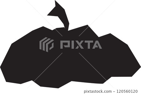 Minimalist vector illustration of a black pumpkin silhouette, featuring a geometric, low poly design, ideal for halloween themed projects and creating a spooky atmosphere Minimalist vector illustration of a black pumpkin silhouette, featuring a geometric, low poly design, ideal for halloween themed projects and creating a spooky atmosphere 120560120