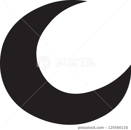 The crescent moon softly lighting up the night sky, creating a mystical and serene atmosphere that captivates the senses 120560138