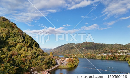 [空拍]深秋的津久井湖/道志水壩 120560418
