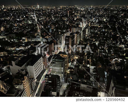 Tokyo night view from a skyscraper in Setagaya Tokyo night view from a skyscraper in Setagaya 120560432