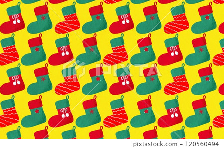 Stocking ornament pattern (red x yellow) 120560494