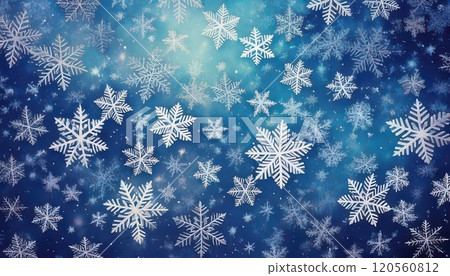 [AI圖像]許多小雪花的背景素材 120560812