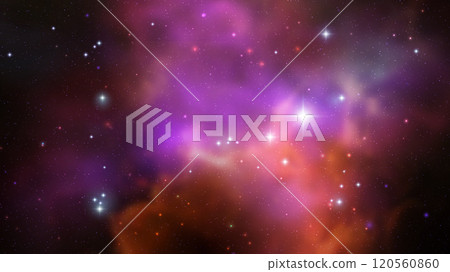 Space vector background with realistic nebula and shining stars. Magic colorful galaxy with stardust 120560860