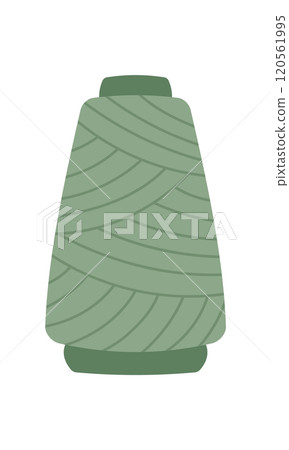 Sewing spool logo, hand drawn tailor craft decoration design, cartoon sewing supplies object, flat fashion tool illustration, doodle embroidery accessories element, 120561995