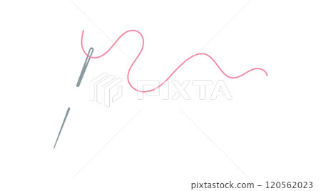 Sewing needle and thread logo, flat embroidery accessories illustration, vector tailor craft decoration element, doodle fashion supplies design, hand drawn sewing tool object, Sewing needle and thread logo, flat embroidery accessories illustration, vector tailor craft decoration element, doodle fashion supplies design, hand drawn sewing tool object, 120562023