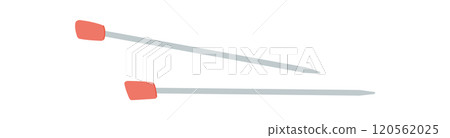 Knit needle icon, cartoon knitting craft decoration object, doodle crochet supplies element, flat dressmaking accessories design, hand drawn tailor tool illustration, Knit needle icon, cartoon knitting craft decoration object, doodle crochet supplies element, flat dressmaking accessories design, hand drawn tailor tool illustration, 120562025