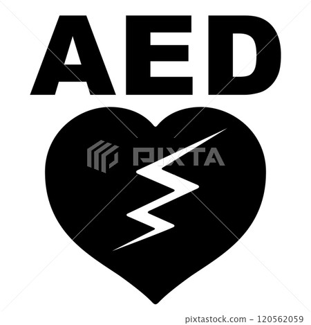 Signs indicating where AEDs are located 120562059