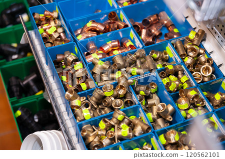 Metal plumbing fittings in boxes Metal plumbing fittings in boxes 120562101