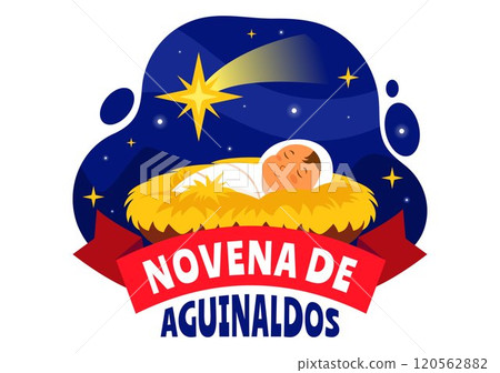 Novena de Aguinaldos Vector Illustration featuring a Holiday Tradition in Colombia, Celebrating Family Gatherings at Christmas in a Flat Background 120562882