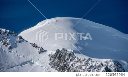 Spectacular view from Aiguille du Midi observation deck, Mont Blanc, Chamonix, France Spectacular view from Aiguille du Midi observation deck, Mont Blanc, Chamonix, France 120562964