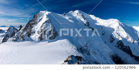 Spectacular view from Aiguille du Midi observation deck, Mont Blanc, Chamonix, France Spectacular view from Aiguille du Midi observation deck, Mont Blanc, Chamonix, France 120562966