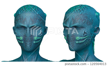 female alien face female alien face 120564013