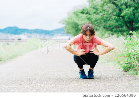 Women stretching Women stretching 120564390