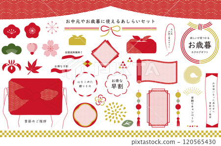 日式設計，可作為中年禮物、年末禮物或禮物。日本圖案框架治療套裝。 120565430