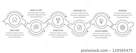 Doodle Infographics - Process with 6 Steps 120565475