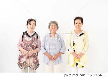 Senior woman smiling portrait Senior woman smiling portrait 120565609