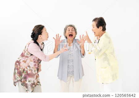 Senior women, quarrel, mediation 120565642