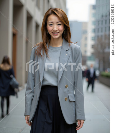 Career woman, working woman, autumn/winter coordination, real Ai illustration Career woman, working woman, autumn/winter coordination, real Ai illustration 120566018