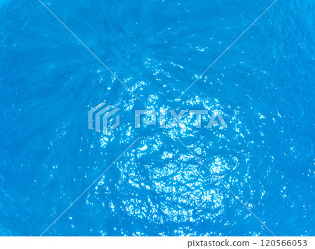 Sea surface aerial view,Bird eye view photo of blue waves and water surface texture Blue sea background Beautiful nature Amazing view sea background 120566053