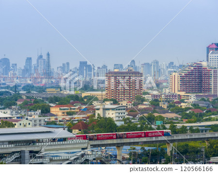Thailand, BTS Belin Station - Distant view of buildings in central Bangkok / Bangkok, Thailand Thailand, BTS Belin Station - Distant view of buildings in central Bangkok / Bangkok, Thailand 120566166