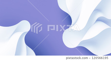 Soft waves undulate in pastel hues of purple and white, creating a sense of depth and fluidity. The gentle curves and flowing shapes evoke a tranquil ambiance, suggesting movement and grace. The 120566195