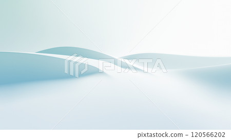 A tranquil landscape features soft, rolling hills bathed in a light blue hue. The background is ethereal and misty, creating a peaceful atmosphere. The gentle curves of the terrain subtly blend into A tranquil landscape features soft, rolling hills bathed in a light blue hue. The background is ethereal and misty, creating a peaceful atmosphere. The gentle curves of the terrain subtly blend into 120566202