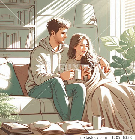 一個男人和一個女人靠得很近 120566338