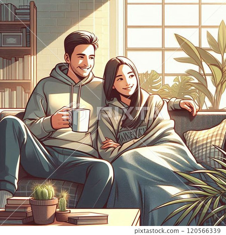 一個男人和一個女人靠得很近 一個男人和一個女人靠得很近 120566339