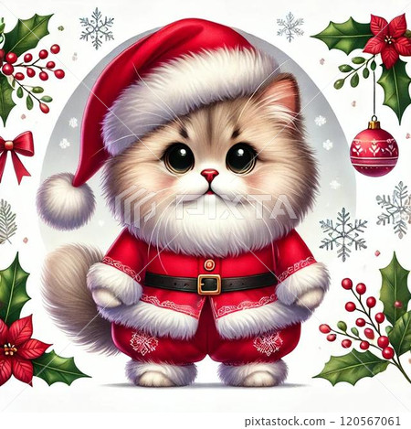 Very cute British longhair Santa Claus Very cute British longhair Santa Claus 120567061