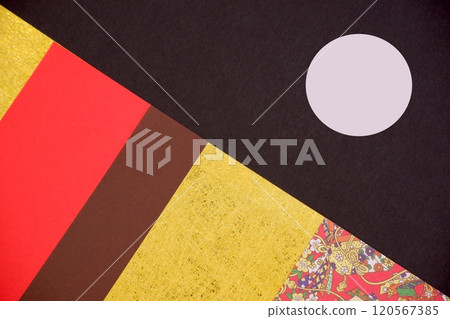 New Year's card material (black, red, gold) New Year's card material (black, red, gold) 120567385