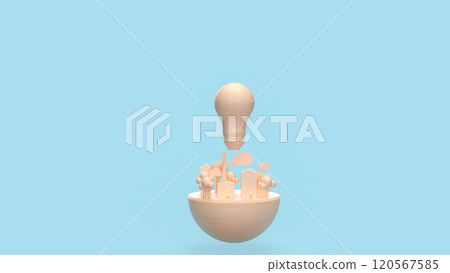 The environment on half earth for eco concept 3d rendering. 120567585