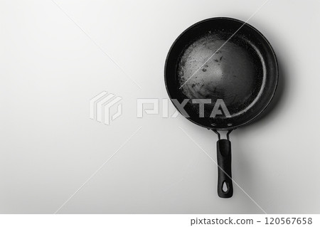 Cast iron skillet on a white background 120567658