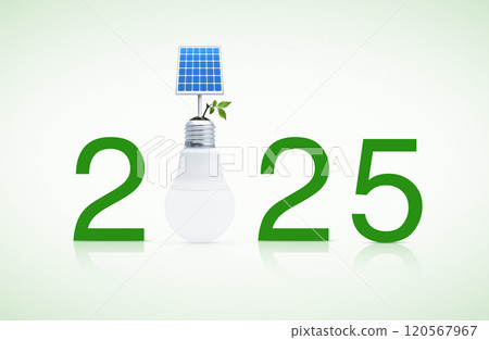 Happy new year 2025 green ecology and saving energy concept Happy new year 2025 green ecology and saving energy concept 120567967