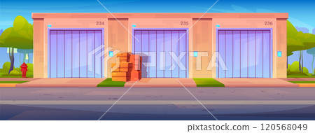 Building exterior of self storage units Building exterior of self storage units 120568049