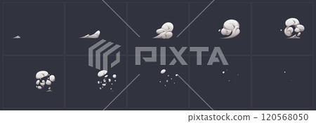 Animated sequence show speed dust cloud movement Animated sequence show speed dust cloud movement 120568050