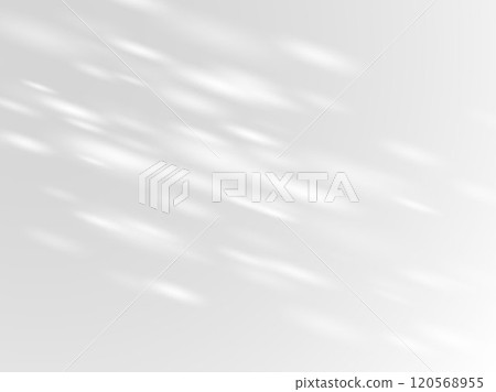 Shadow effect on white wall, sunbeams reflection, sun rays blur soft shade of natural lighting, leaves vector background 120568955