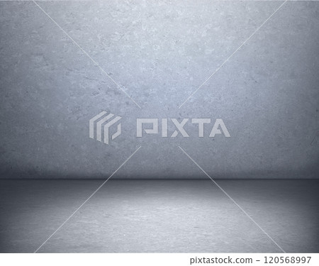 Vector illustration of empty room with concrete rough, grainy texture. 120568997